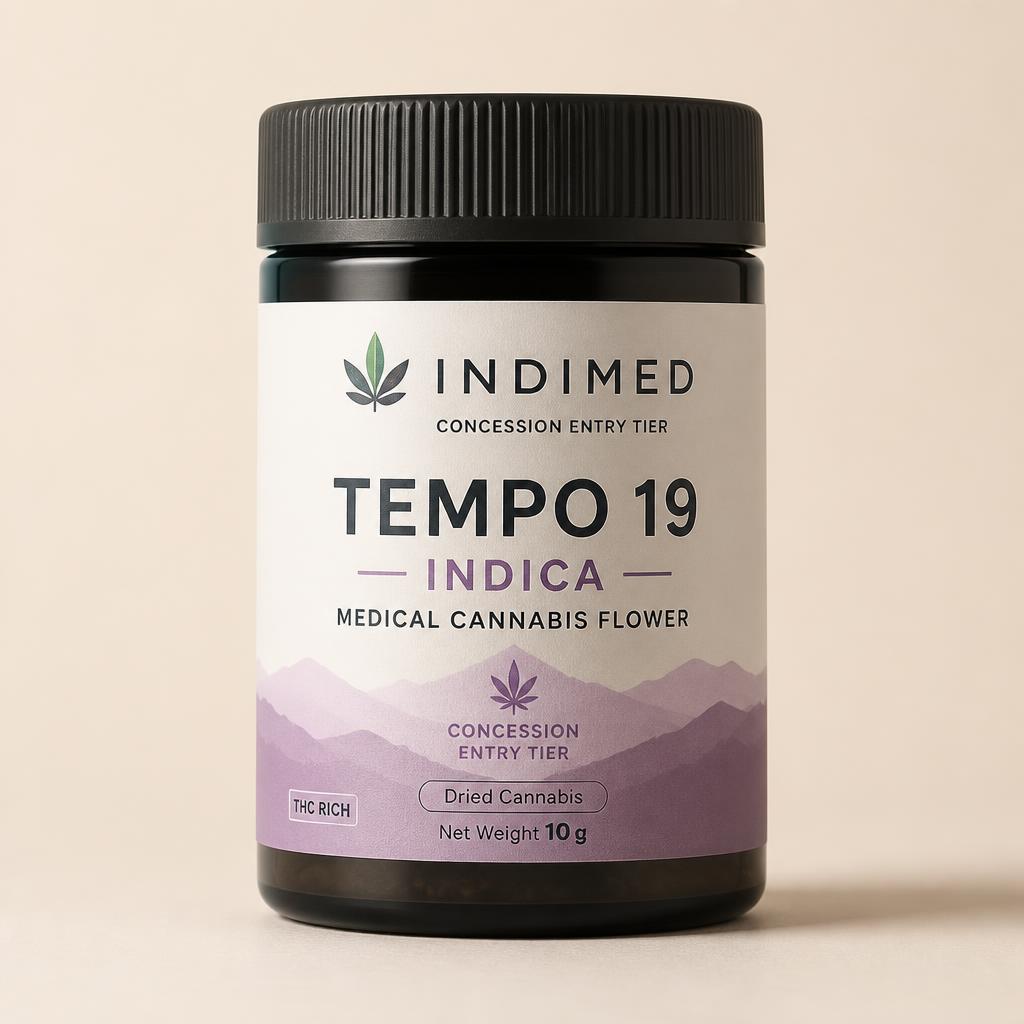 Indimed Tempo 19 Indica medical cannabis flower Indimed Tempo 19 Indica medical cannabis flower